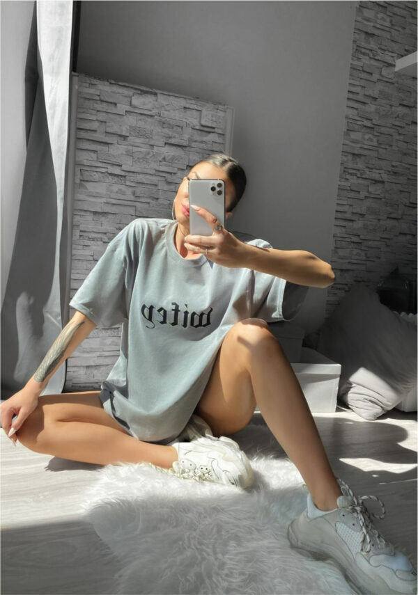 WIFEY TEE - GREY BLACK