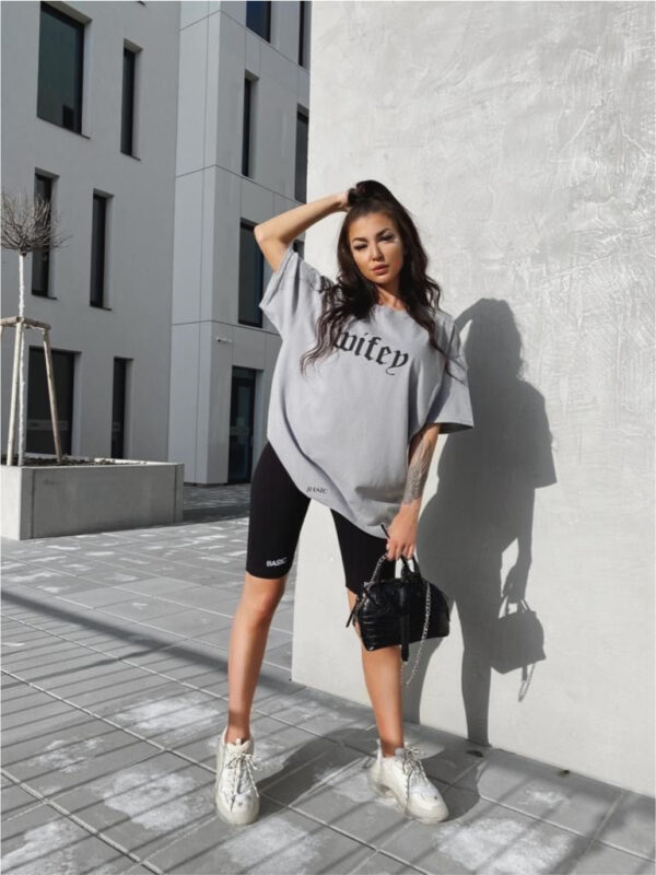 WIFEY TEE - GREY BLACK