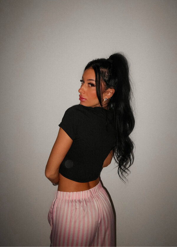 “DUDÁŠE” CROP-TOP - BLACK